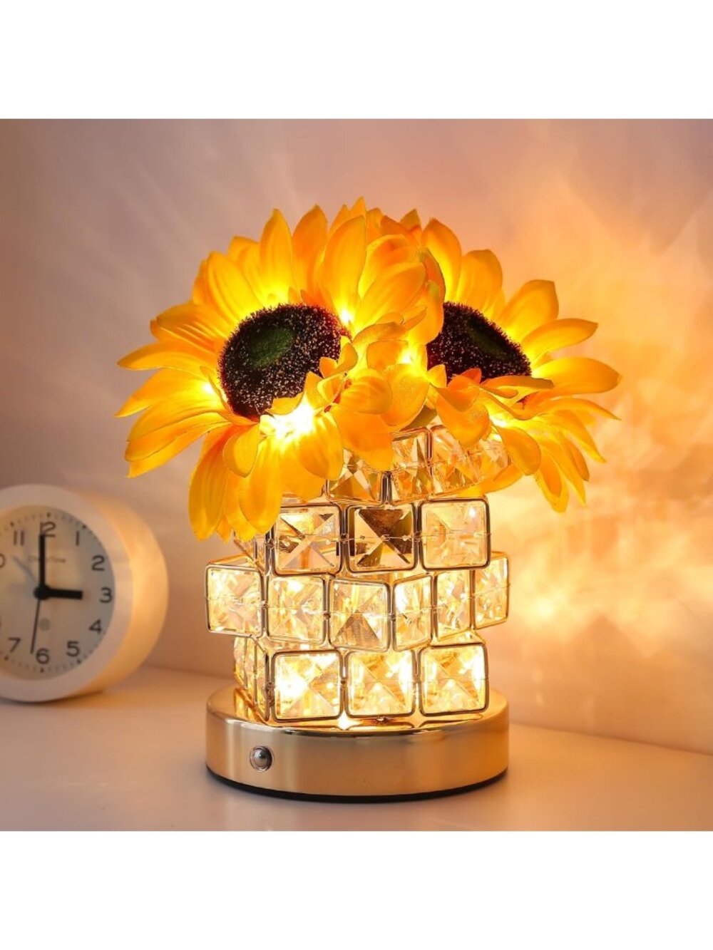 Cordless Touch Table Lamp with Sunflower Design - Perfect Birthday Gift for Her